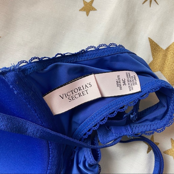 Victoria’s Secret Blue Silver Polka Dot Bra 34C - Picture 2 of 5